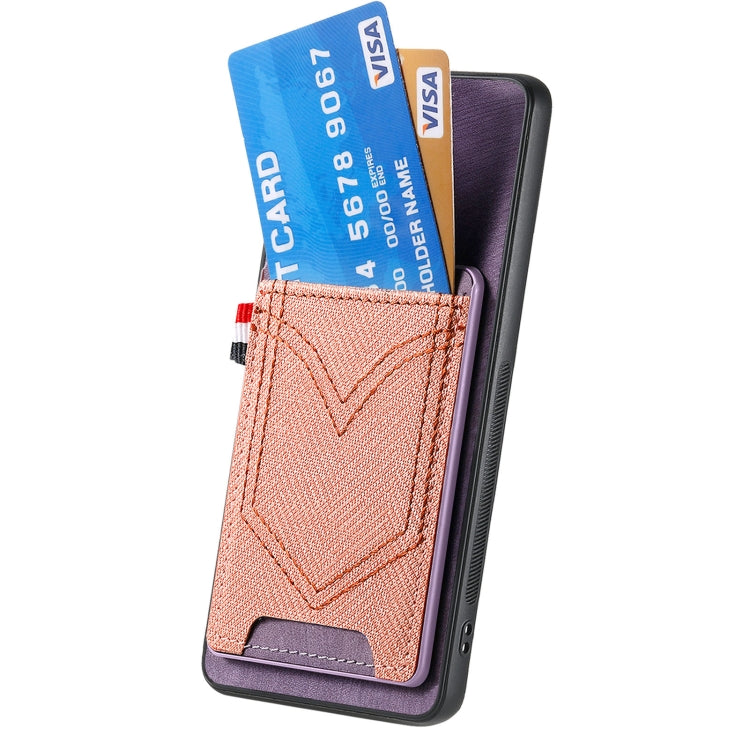 For Samsung Galaxy S25+ 5G Denim Texture Leather Skin Phone Case with Card Slot(Purple) - Galaxy S25+ 5G Cases by PMC Jewellery | Online Shopping South Africa | PMC Jewellery | Buy Now Pay Later Mobicred