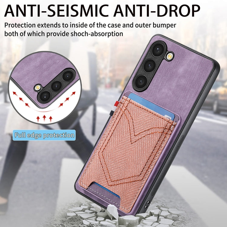 For Samsung Galaxy S25 Ultra 5G Denim Texture Leather Skin Phone Case with Card Slot(Purple) - Galaxy S25 Ultra 5G Cases by PMC Jewellery | Online Shopping South Africa | PMC Jewellery | Buy Now Pay Later Mobicred