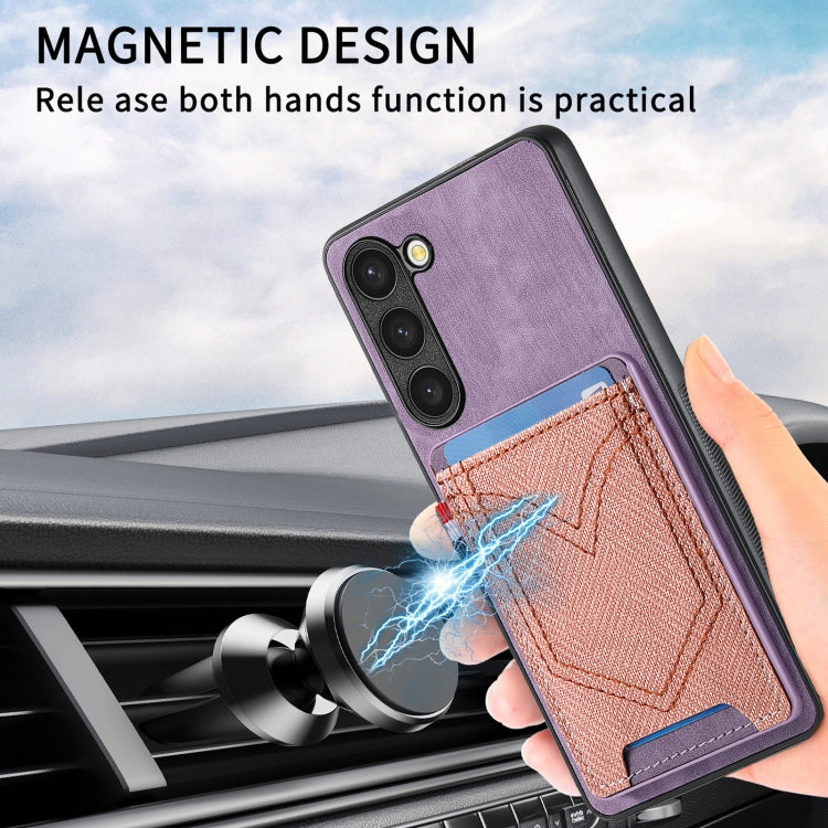 For Samsung Galaxy S25 Ultra 5G Denim Texture Leather Skin Phone Case with Card Slot(Purple) - Galaxy S25 Ultra 5G Cases by PMC Jewellery | Online Shopping South Africa | PMC Jewellery | Buy Now Pay Later Mobicred