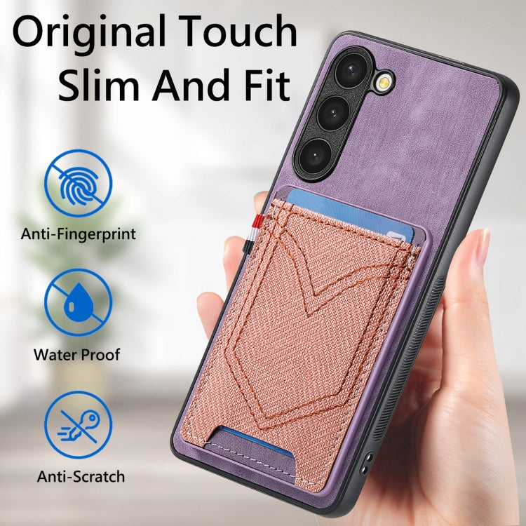 For Samsung Galaxy S25 Ultra 5G Denim Texture Leather Skin Phone Case with Card Slot(Purple) - Galaxy S25 Ultra 5G Cases by PMC Jewellery | Online Shopping South Africa | PMC Jewellery | Buy Now Pay Later Mobicred