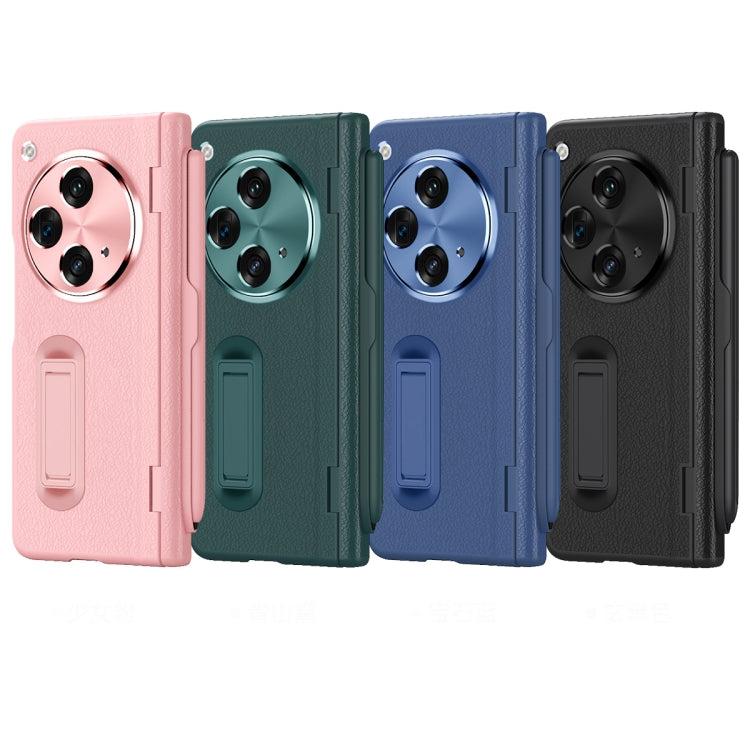 For OPPO Find N3 Integrated Film Plain Leather Phone Case with Pen(Black) - Find N3 Cases by PMC TechLife | Online Shopping South Africa | PMC TechLife | Buy Now Pay Later Mobicred