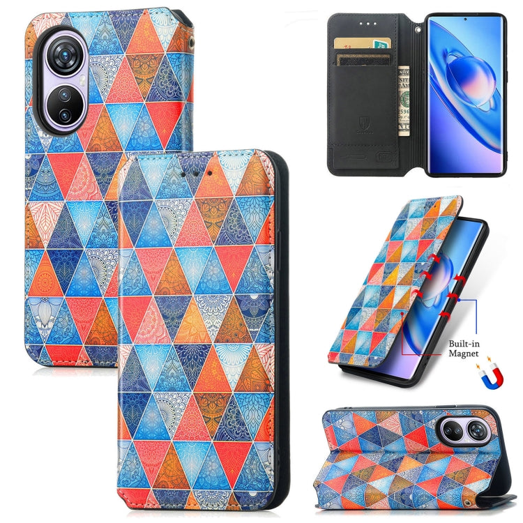For Blackview A200 Pro CaseNeo Colorful Magnetic Leather Phone Case(Rhombus Mandala) - More Brand by PMC TechLife | Online Shopping South Africa | PMC TechLife