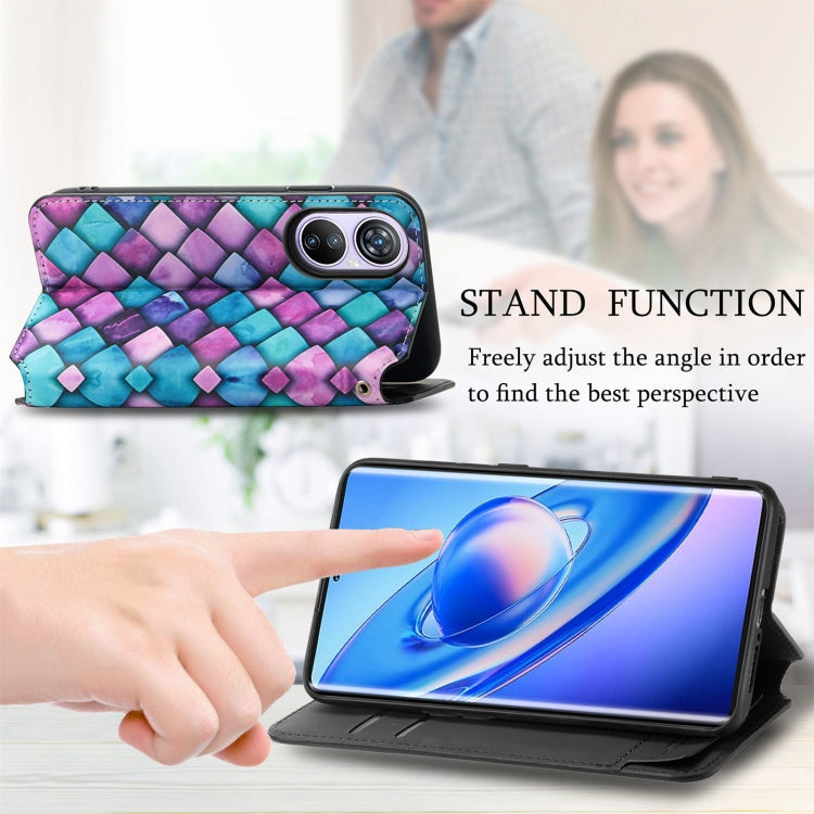 For Blackview A200 Pro CaseNeo Colorful Magnetic Leather Phone Case(Rhombus Mandala) - More Brand by PMC TechLife | Online Shopping South Africa | PMC TechLife