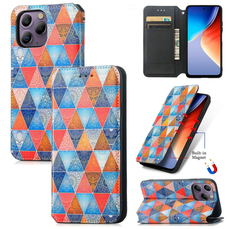 For Blackview  A96 CaseNeo Colorful Magnetic Leather Phone Case(Rhombus Mandala) - More Brand by PMC TechLife | Online Shopping South Africa | PMC TechLife