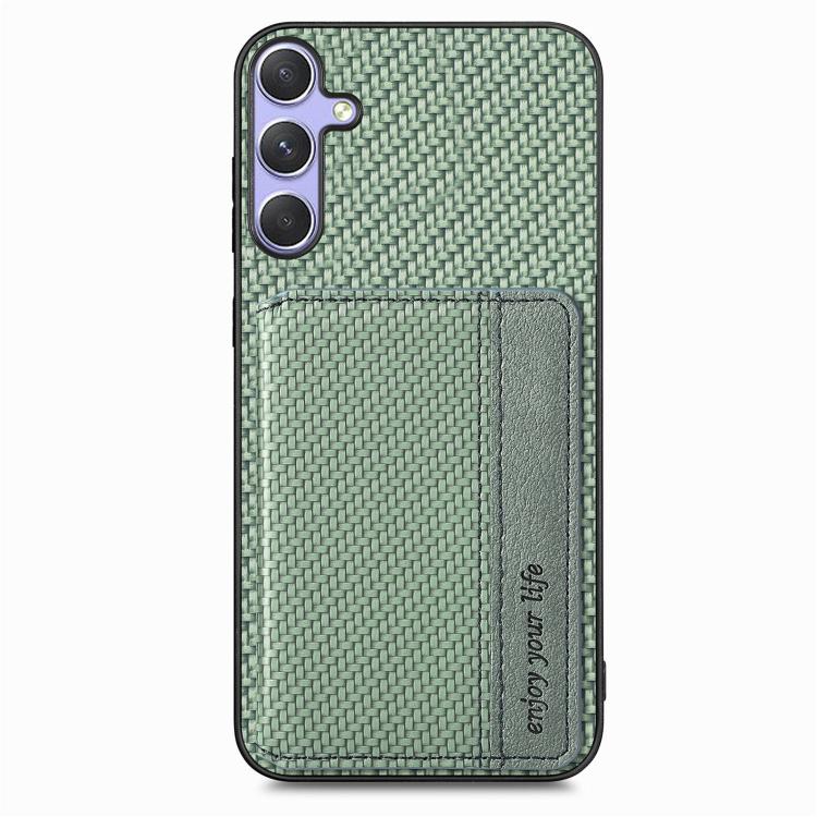 For Samsung Galaxy S25 Ultra 5G Carbon Fiber Magnetic Card Wallet RFID Blocking Phone Case(Green) - Galaxy S25 Ultra 5G Cases by PMC Jewellery | Online Shopping South Africa | PMC Jewellery | Buy Now Pay Later Mobicred