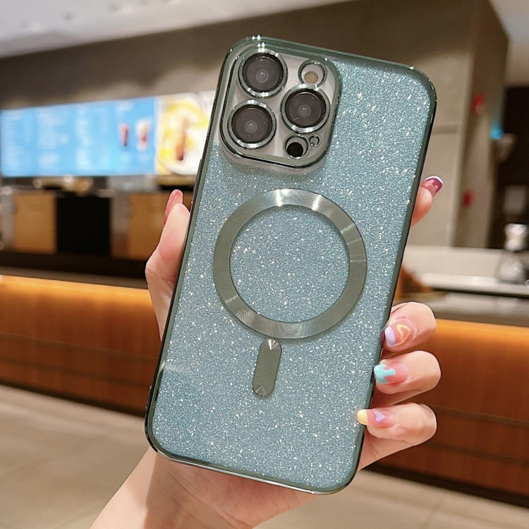 For iPhone 13 Pro Max MagSafe Glitter Electroplating TPU Phone Case(Green) - iPhone 13 Pro Max Cases by PMC TechLife | Online Shopping South Africa | PMC TechLife