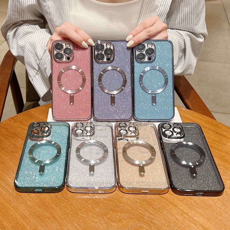 For iPhone 16 Pro Glitter Electroplating MagSafe TPU Phone Case(Black) - iPhone 16 Pro Cases by PMC TechLife | Online Shopping South Africa | PMC TechLife | Buy Now Pay Later Mobicred