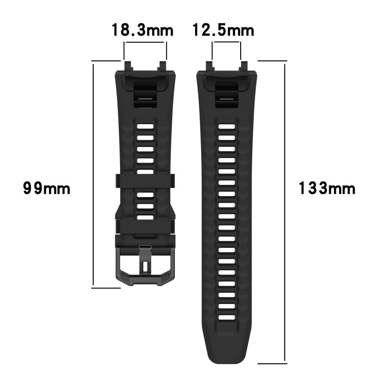 For Amazfit Active Edge A2212 Solid Color Silicone Watch Band(Black) - Watch Bands by PMC TechLife | Online Shopping South Africa | PMC TechLife | Buy Now Pay Later Mobicred