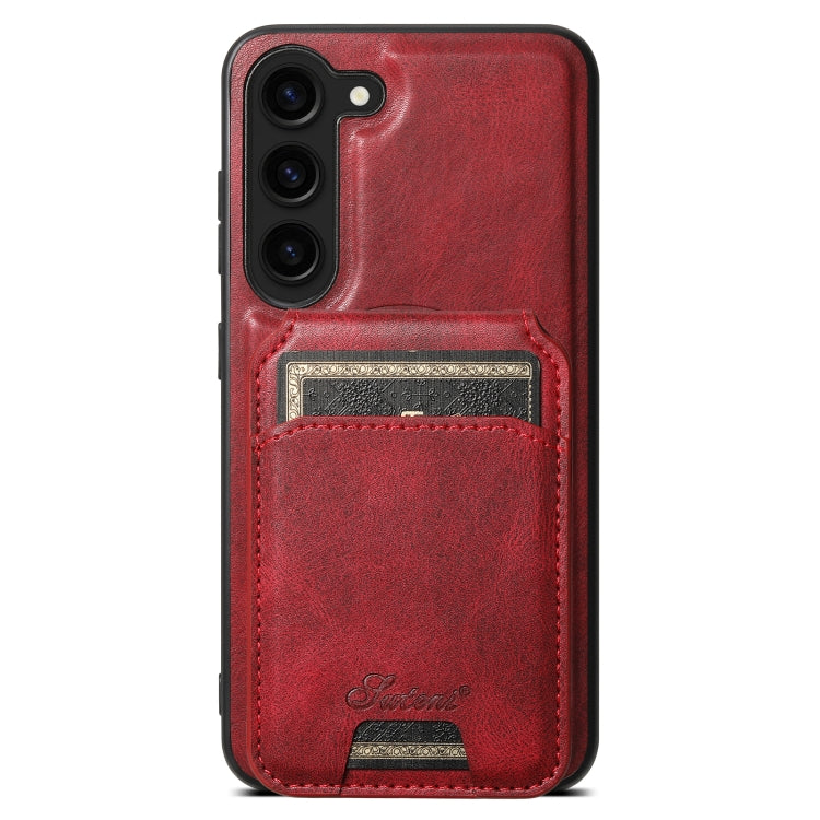 For Samsung Galaxy S23+ 5G Suteni H15  Oil Eax Leather Detachable Wallet Back Phone Case(Red) - Galaxy S23+ 5G Cases by Suteni | Online Shopping South Africa | PMC TechLife | Buy Now Pay Later Mobicred