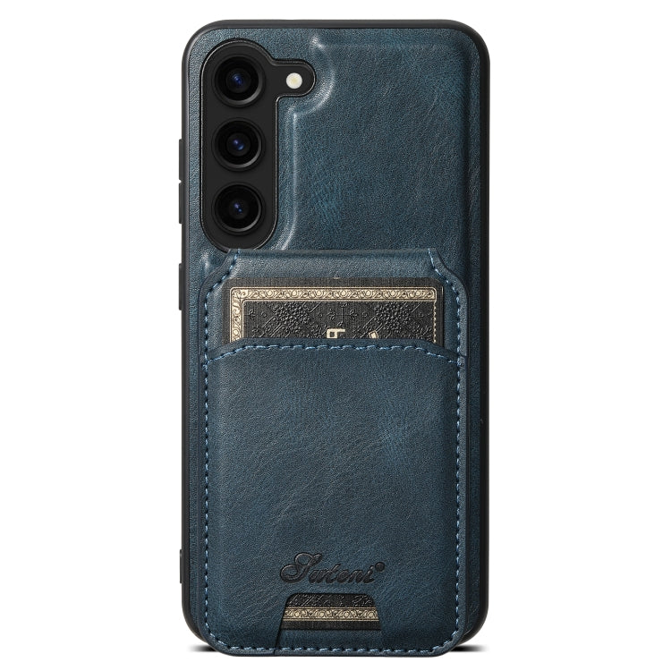 For Samsung Galaxy S23 5G Suteni H15  Oil Eax Leather Detachable Wallet Back Phone Case(Blue) - free shipping - PMC TechLife - Order now!