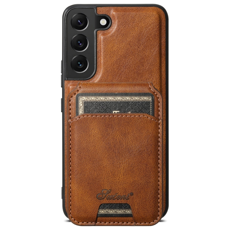 For Samsung Galaxy S22+ 5G Suteni H15  Oil Eax Leather Detachable Wallet Back Phone Case(Brown) - free shipping - PMC TechLife - Order now!