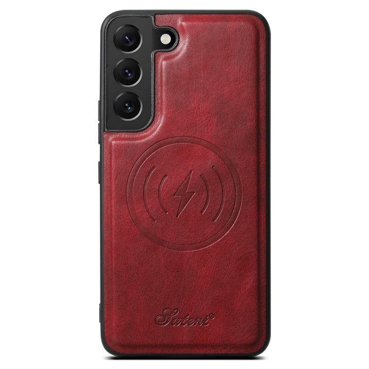 For Samsung Galaxy S22+ 5G Suteni H15  Oil Eax Leather Detachable Wallet Back Phone Case(Red) - Galaxy S22 5G Cases by Suteni | Online Shopping South Africa | PMC TechLife | Buy Now Pay Later Mobicred