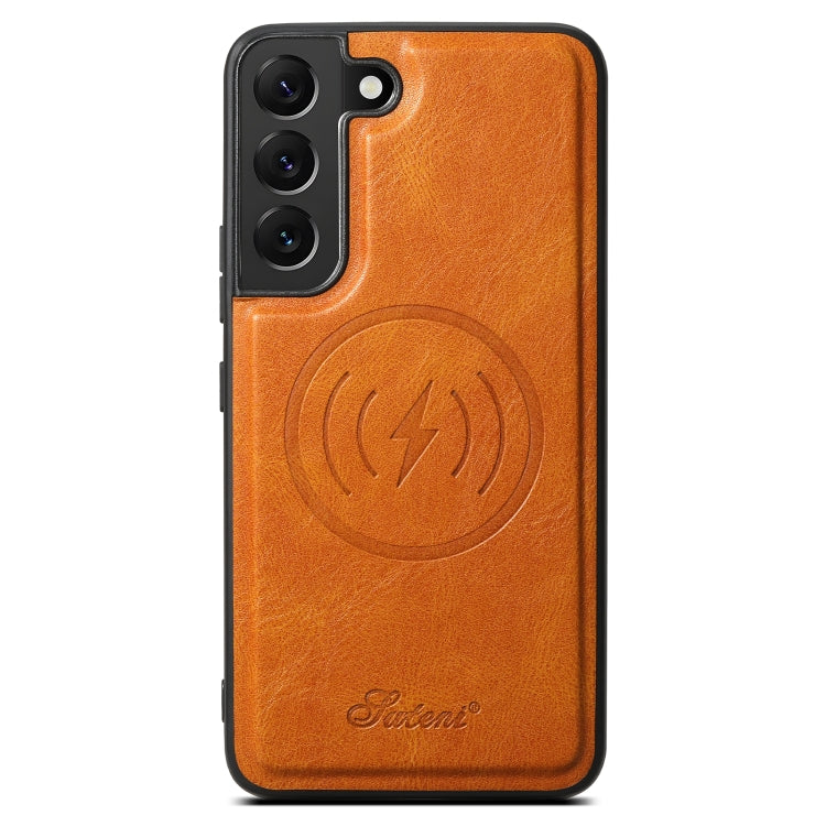 For Samsung Galaxy S22+ 5G Suteni H15  Oil Eax Leather Detachable Wallet Back Phone Case(Khaki) - Galaxy S22 5G Cases by Suteni | Online Shopping South Africa | PMC TechLife | Buy Now Pay Later Mobicred