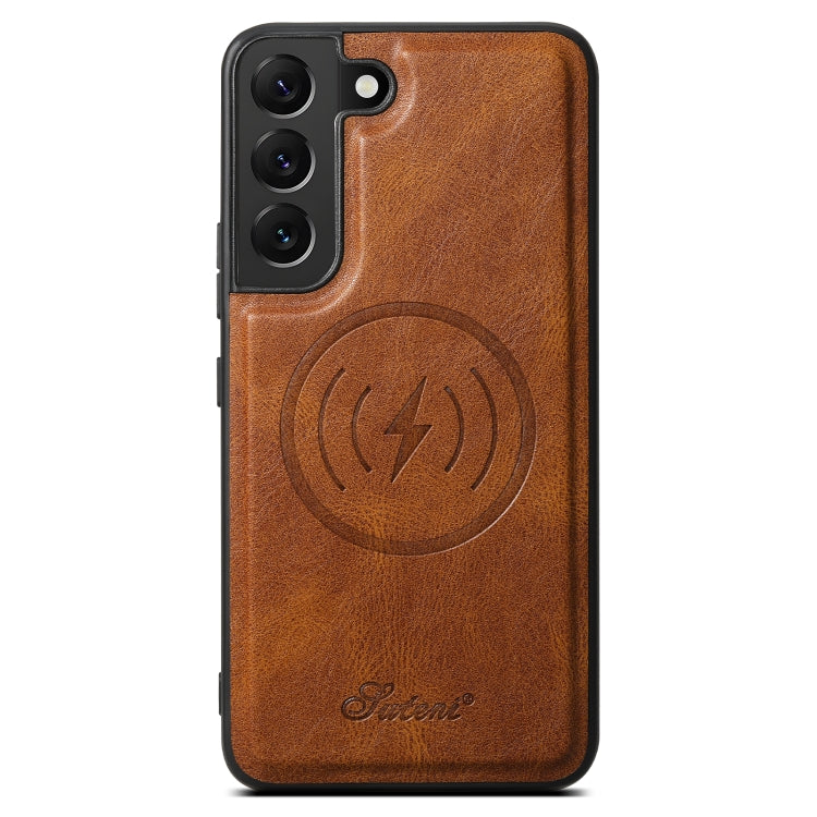 For Samsung Galaxy S22 5G Suteni H15  Oil Eax Leather Detachable Wallet Back Phone Case(Brown) - Galaxy S22 5G Cases by Suteni | Online Shopping South Africa | PMC TechLife | Buy Now Pay Later Mobicred