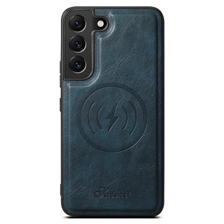 For Samsung Galaxy S22 5G Suteni H15  Oil Eax Leather Detachable Wallet Back Phone Case(Blue) - Galaxy S22 5G Cases by Suteni | Online Shopping South Africa | PMC TechLife | Buy Now Pay Later Mobicred