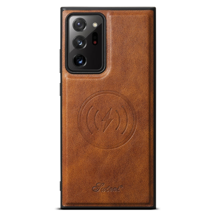 For Samsung Galaxy Note20 Ultra 5G Suteni H15  Oil Eax Leather Detachable Wallet Back Phone Case(Brown) - free shipping - PMC Jewellery - Order now!