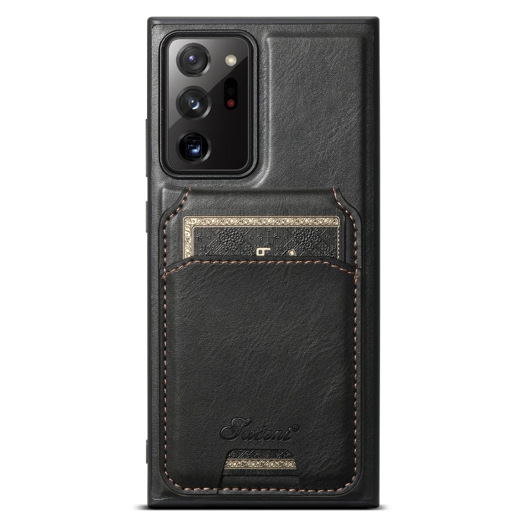 For Samsung Galaxy Note20 5G Suteni H15  Oil Eax Leather Detachable Wallet Back Phone Case(Black) - free shipping - PMC TechLife - Order now!