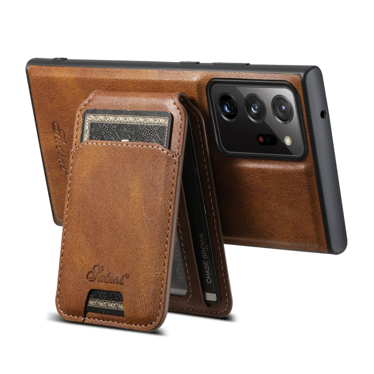 For Samsung Galaxy Note20 5G Suteni H15  Oil Eax Leather Detachable Wallet Back Phone Case(Red) - Galaxy Note20 Cases by Suteni | Online Shopping South Africa | PMC TechLife | Buy Now Pay Later Mobicred