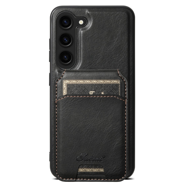 For Samsung Galaxy S24 5G Suteni H15  Oil Eax Leather Detachable Wallet Back Phone Case(Black) - Galaxy S24 5G Cases by Suteni | Online Shopping South Africa | PMC TechLife | Buy Now Pay Later Mobicred