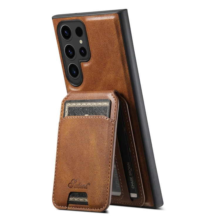 For Samsung Galaxy S24 5G Suteni H15  Oil Eax Leather Detachable Wallet Back Phone Case(Black) - Galaxy S24 5G Cases by Suteni | Online Shopping South Africa | PMC TechLife | Buy Now Pay Later Mobicred