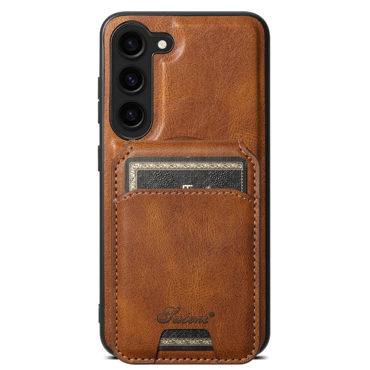 For Samsung Galaxy S24 5G Suteni H15  Oil Eax Leather Detachable Wallet Back Phone Case(Brown) - Galaxy S24 5G Cases by Suteni | Online Shopping South Africa | PMC TechLife | Buy Now Pay Later Mobicred