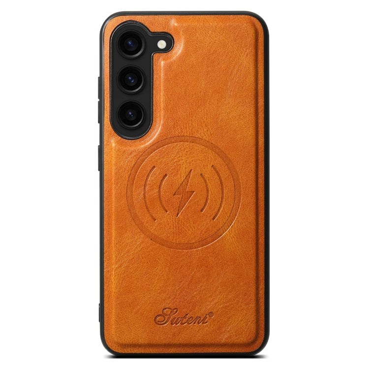 For Samsung Galaxy S24+ 5G Suteni H15  Oil Eax Leather Detachable Wallet Back Phone Case(Khaki) - Galaxy S24+ 5G Cases by Suteni | Online Shopping South Africa | PMC TechLife | Buy Now Pay Later Mobicred