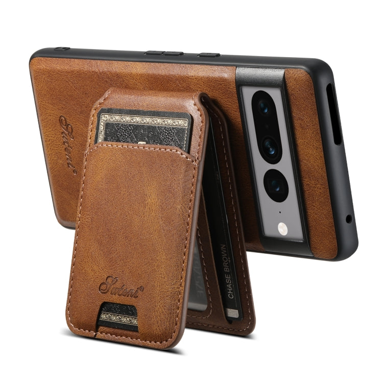 For Google Pixel 8 Pro Suteni H15 Oil Eax Leather Detachable Wallet Back Phone Case(Brown) - free shipping - PMC Jewellery - Order now!