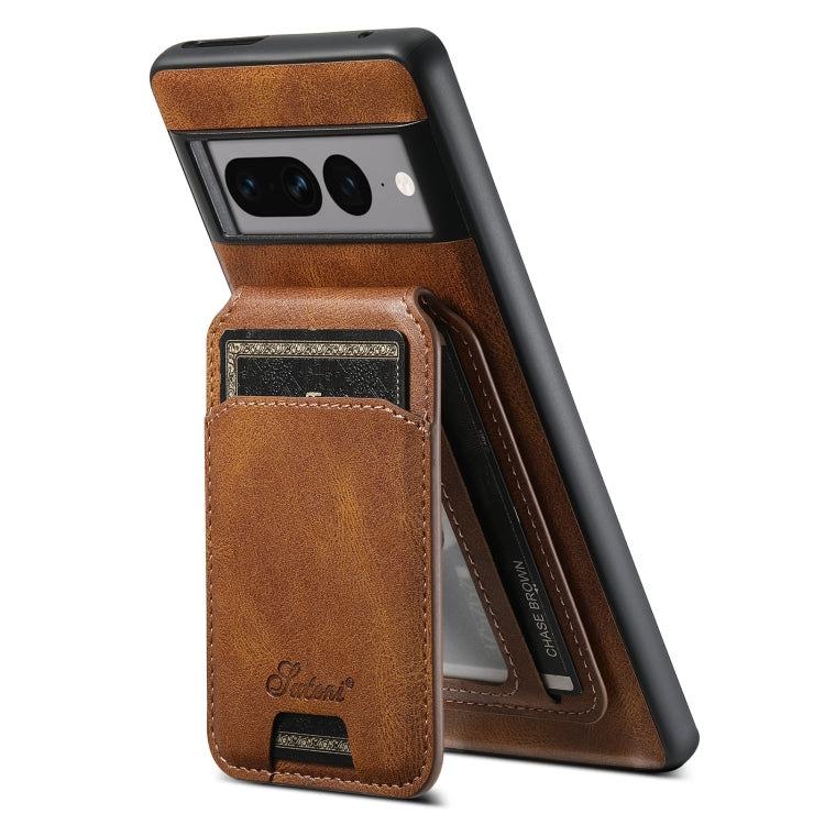For Google Pixel 7a Suteni H15 Oil Eax Leather Detachable Wallet Back Phone Case(Brown) - free shipping - PMC Jewellery - Order now!