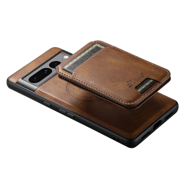 For Google Pixel 7 Pro Suteni H15 Oil Eax Leather Detachable Wallet Back Phone Case(Brown) - free shipping - PMC Jewellery - Order now!