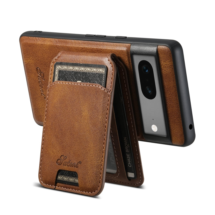 For Google Pixel 7 Suteni H15 Oil Eax Leather Detachable Wallet Back Phone Case(Black) - free shipping - PMC Jewellery - Order now!
