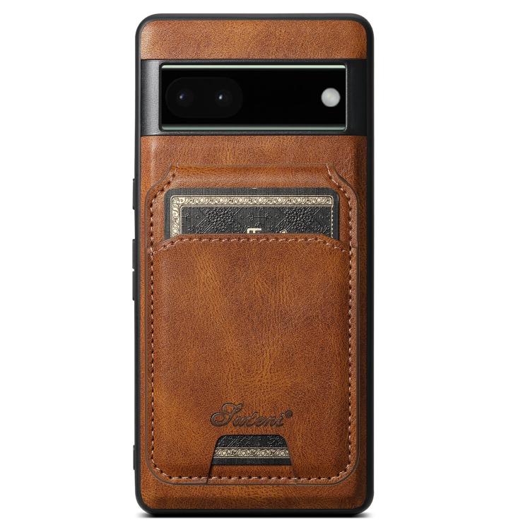For Google Pixel 6 Pro Suteni H15 Oil Eax Leather Detachable Wallet Back Phone Case(Brown) - free shipping - PMC Jewellery - Order now!