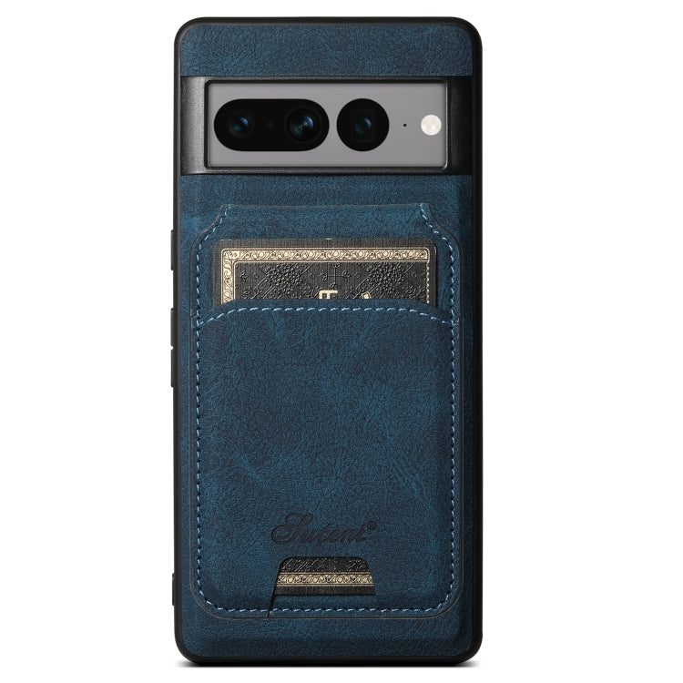 For Google Pixel 8 Pro Suteni H16 Litchi Texture Leather Detachable Wallet Back Phone Case(Blue) - free shipping - PMC TechLife - Order now!