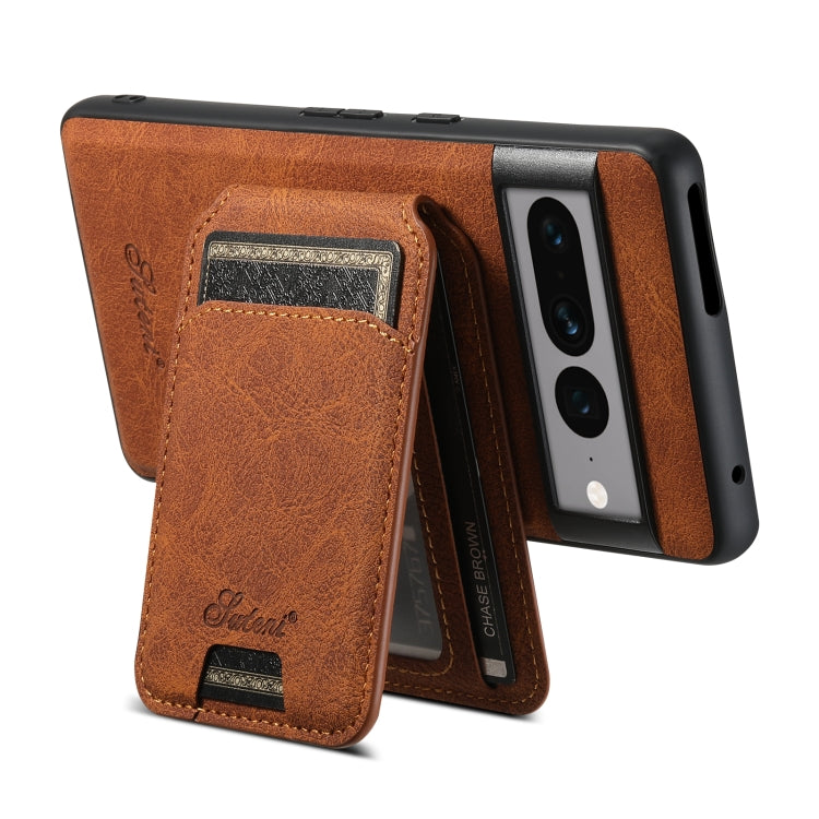 For Google Pixel 7a Suteni H16 Litchi Texture Leather Detachable Wallet Back Phone Case(Khaki) - Google Cases by Suteni | Online Shopping South Africa | PMC TechLife | Buy Now Pay Later Mobicred