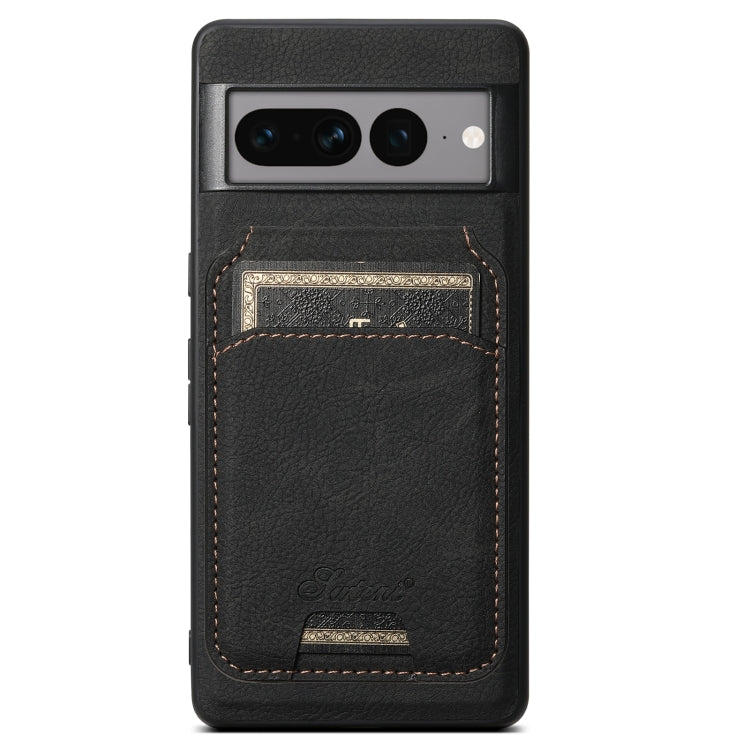 For Google Pixel 7 Pro Suteni H16 Litchi Texture Leather Detachable Wallet Back Phone Case(Black) - Google Cases by Suteni | Online Shopping South Africa | PMC TechLife | Buy Now Pay Later Mobicred