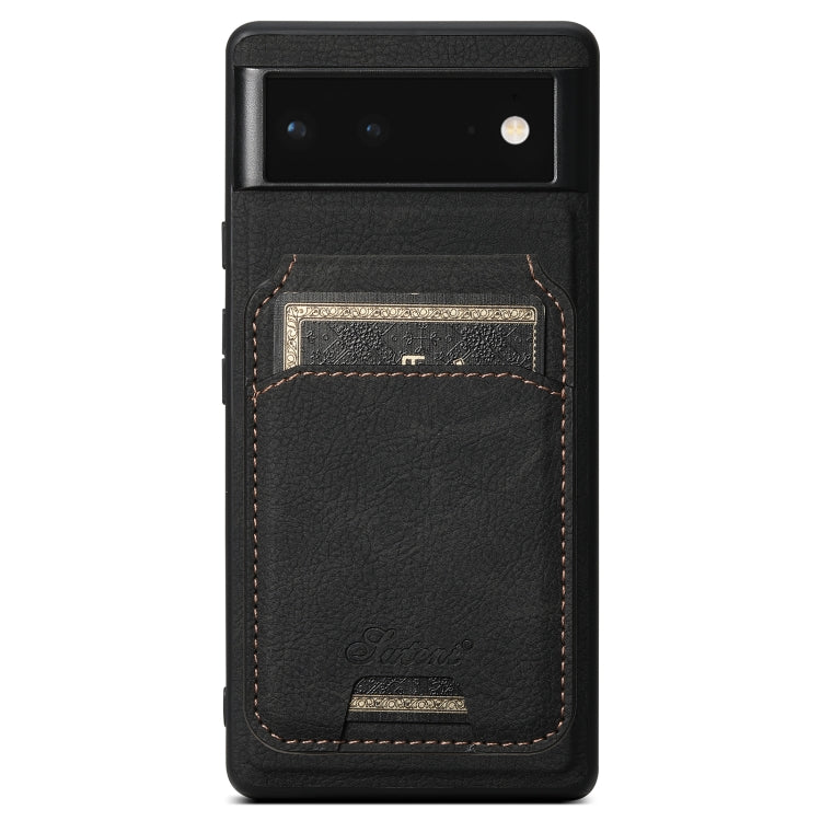 For Google Pixel 6 Pro Suteni H16 Litchi Texture Leather Detachable Wallet Back Phone Case(Black) - Google Cases by Suteni | Online Shopping South Africa | PMC TechLife | Buy Now Pay Later Mobicred