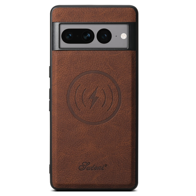 For Google Pixel 8a Suteni H16 Litchi Texture Leather Detachable Wallet Back Phone Case(Brown) - free shipping - PMC TechLife - Order now!