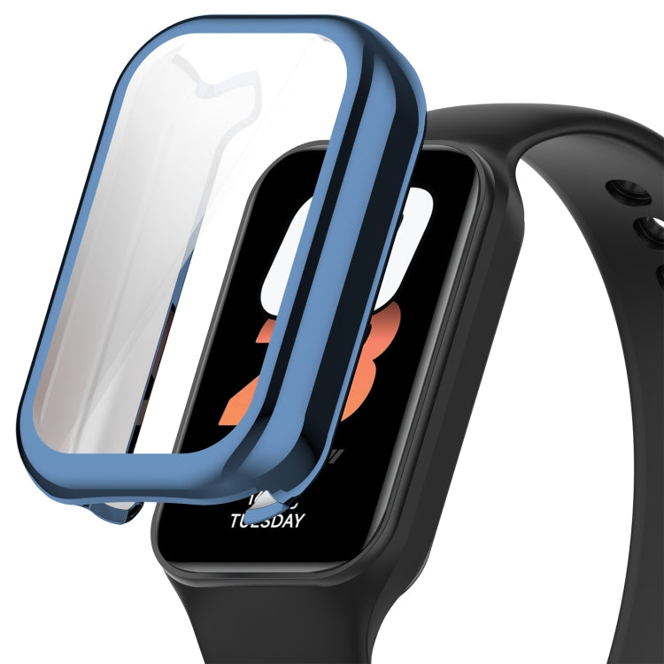 For Xiaomi Smart Band 8 Active Full Package TPU Electroplated Watch Protective Case(Blue) - Watch Cases by PMC TechLife | Online Shopping South Africa | PMC TechLife | Buy Now Pay Later Mobicred