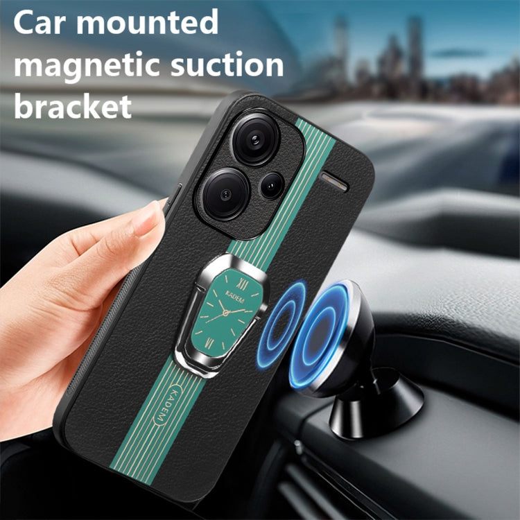 For Xiaomi Redmi Note 13 Pro+ Magnetic Litchi Leather Back Phone Case with Holder(Green) - Note 13 Pro+ Cases by PMC TechLife | Online Shopping South Africa | PMC TechLife | Buy Now Pay Later Mobicred