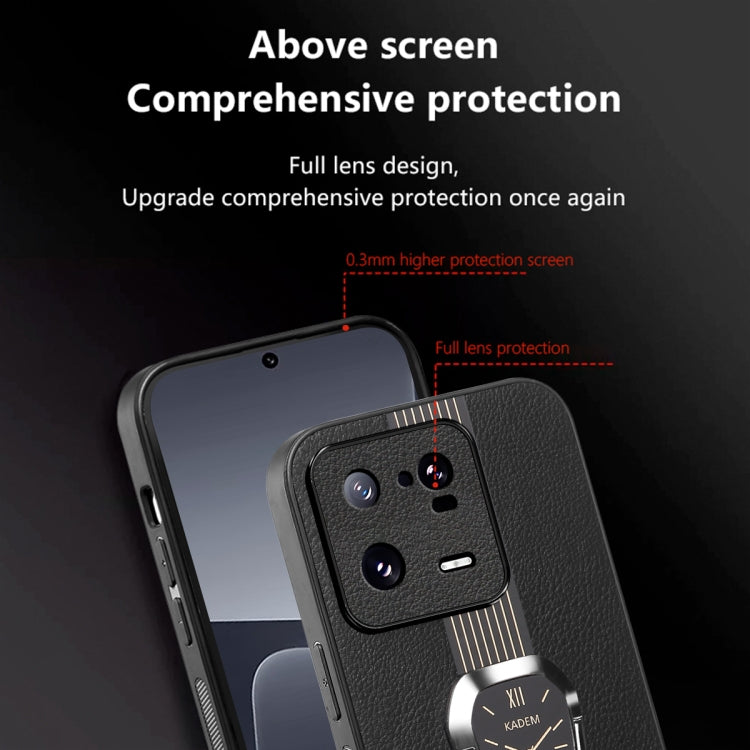 For Xiaomi 13 Pro Magnetic Litchi Leather Back Phone Case with Holder(Black) - Xiaomi Cases by PMC TechLife | Online Shopping South Africa | PMC TechLife | Buy Now Pay Later Mobicred