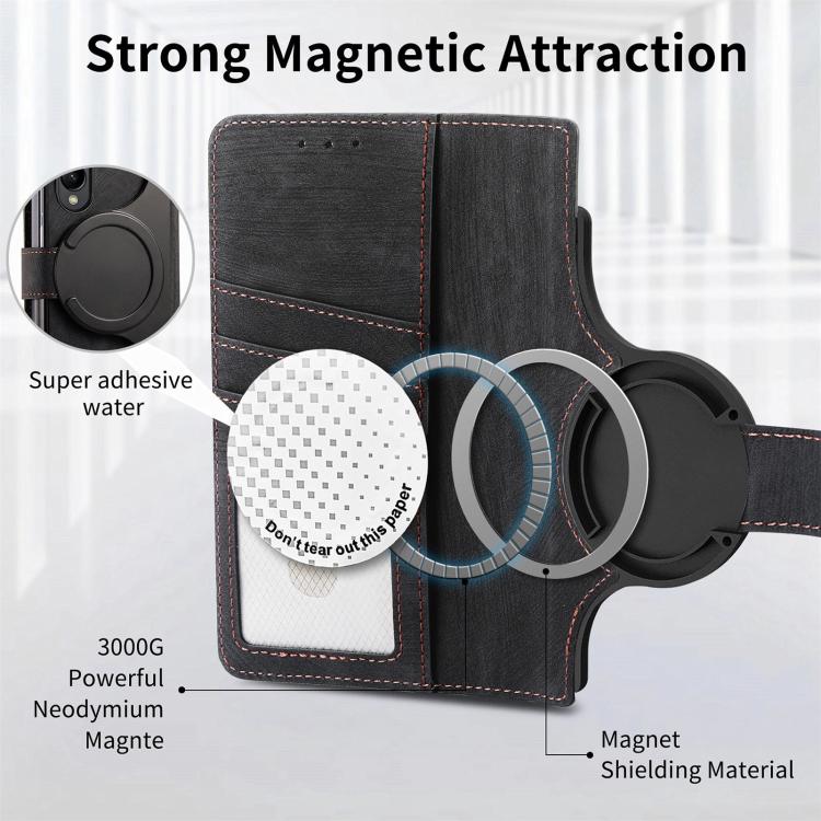 For Samsung Galaxy Z Fold4 Retro MagSafe Magnetic Zipper Wallet Leather Phone Case(Black) - free shipping - PMC TechLife - Order now!