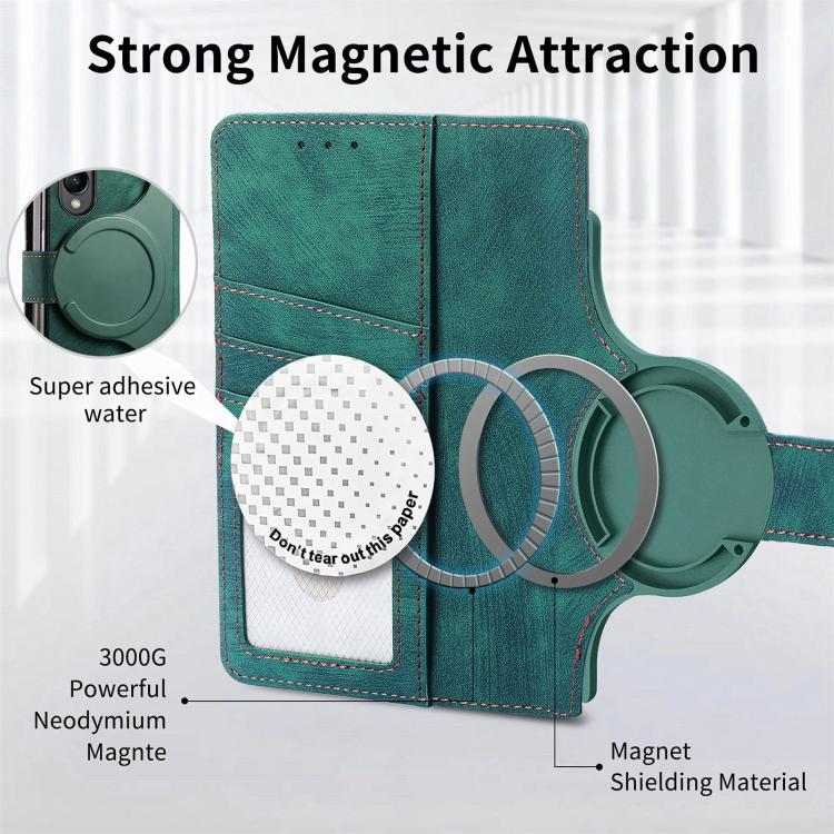 For Samsung Galaxy Z Fold4 Retro MagSafe Magnetic Zipper Wallet Leather Phone Case(Green) - free shipping - PMC TechLife - Order now!