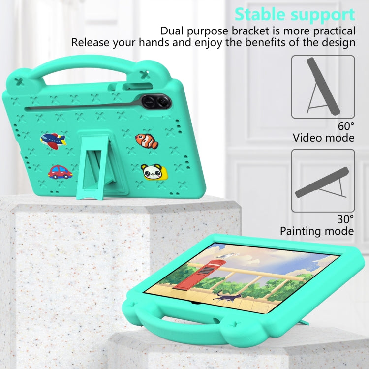 For Honor Pad X9 / X9 2024 Handle Kickstand Children EVA Shockproof Tablet Case(Mint Green) - Honor by PMC TechLife | Online Shopping South Africa | PMC TechLife | Buy Now Pay Later Mobicred