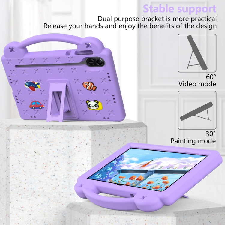 For Honor Pad X9 / X9 2024 Handle Kickstand Children EVA Shockproof Tablet Case(Light Purple) - Honor by PMC TechLife | Online Shopping South Africa | PMC TechLife | Buy Now Pay Later Mobicred