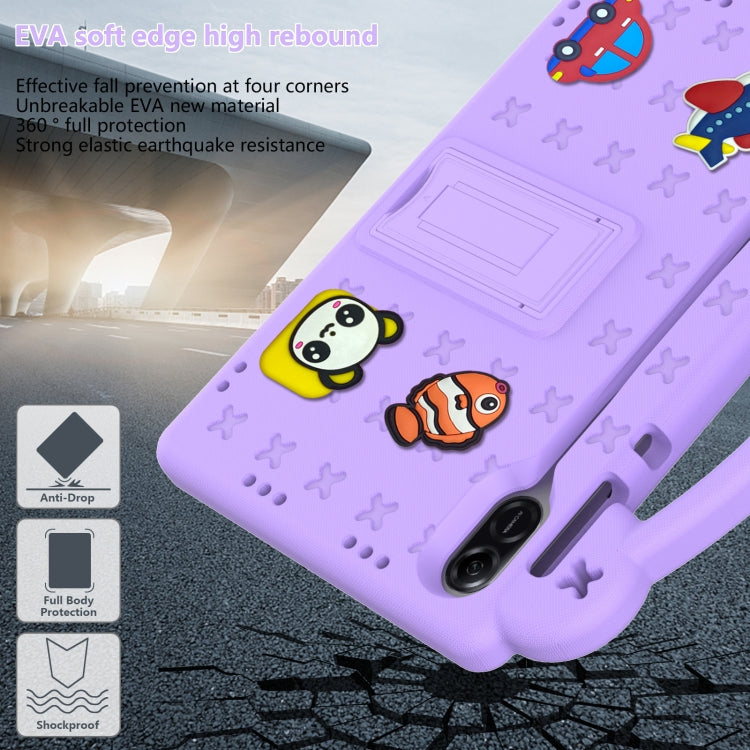 For Honor Pad X9 / X9 2024 Handle Kickstand Children EVA Shockproof Tablet Case(Light Purple) - Honor by PMC TechLife | Online Shopping South Africa | PMC TechLife | Buy Now Pay Later Mobicred