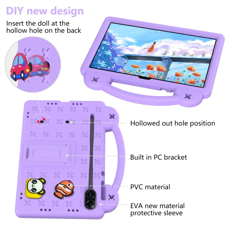For Honor Pad X9 / X9 2024 Handle Kickstand Children EVA Shockproof Tablet Case(Light Purple) - Honor by PMC TechLife | Online Shopping South Africa | PMC TechLife | Buy Now Pay Later Mobicred