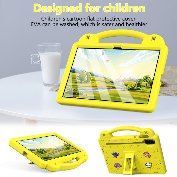 For Honor Pad X9 / X9 2024 Handle Kickstand Children EVA Shockproof Tablet Case(Yellow) - Honor by PMC TechLife | Online Shopping South Africa | PMC TechLife | Buy Now Pay Later Mobicred