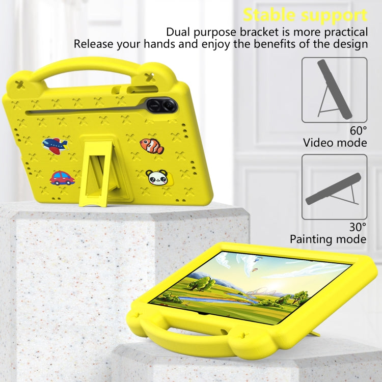 For Honor X8 Pro 11.5 Handle Kickstand Children EVA Shockproof Tablet Case(Yellow) - Honor by PMC TechLife | Online Shopping South Africa | PMC TechLife | Buy Now Pay Later Mobicred