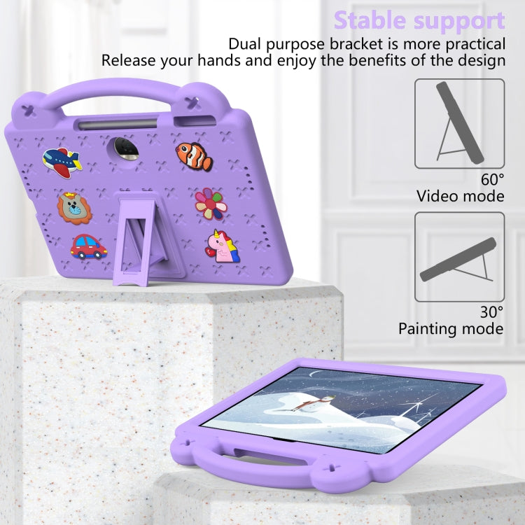 For Honor Pad 9 2023 12.1 Handle Kickstand Children EVA Shockproof Tablet Case(Light Purple) - Honor by PMC TechLife | Online Shopping South Africa | PMC TechLife | Buy Now Pay Later Mobicred