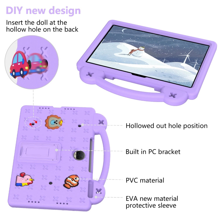 For Honor Pad 9 2023 12.1 Handle Kickstand Children EVA Shockproof Tablet Case(Light Purple) - Honor by PMC TechLife | Online Shopping South Africa | PMC TechLife | Buy Now Pay Later Mobicred