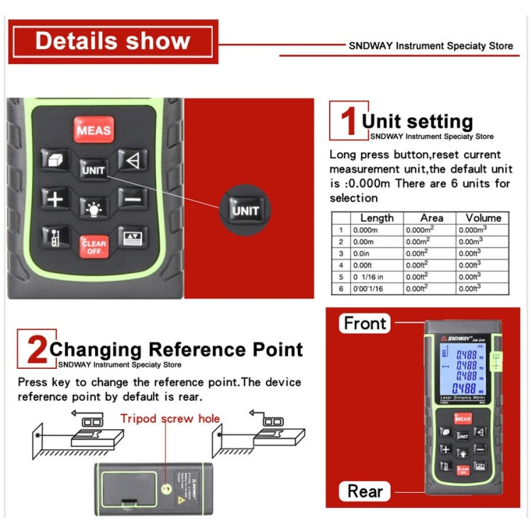 SNDWAY Range Finder Laser Handheld Range Finder SW-T60 - free shipping - PMC Jewellery - Order now!